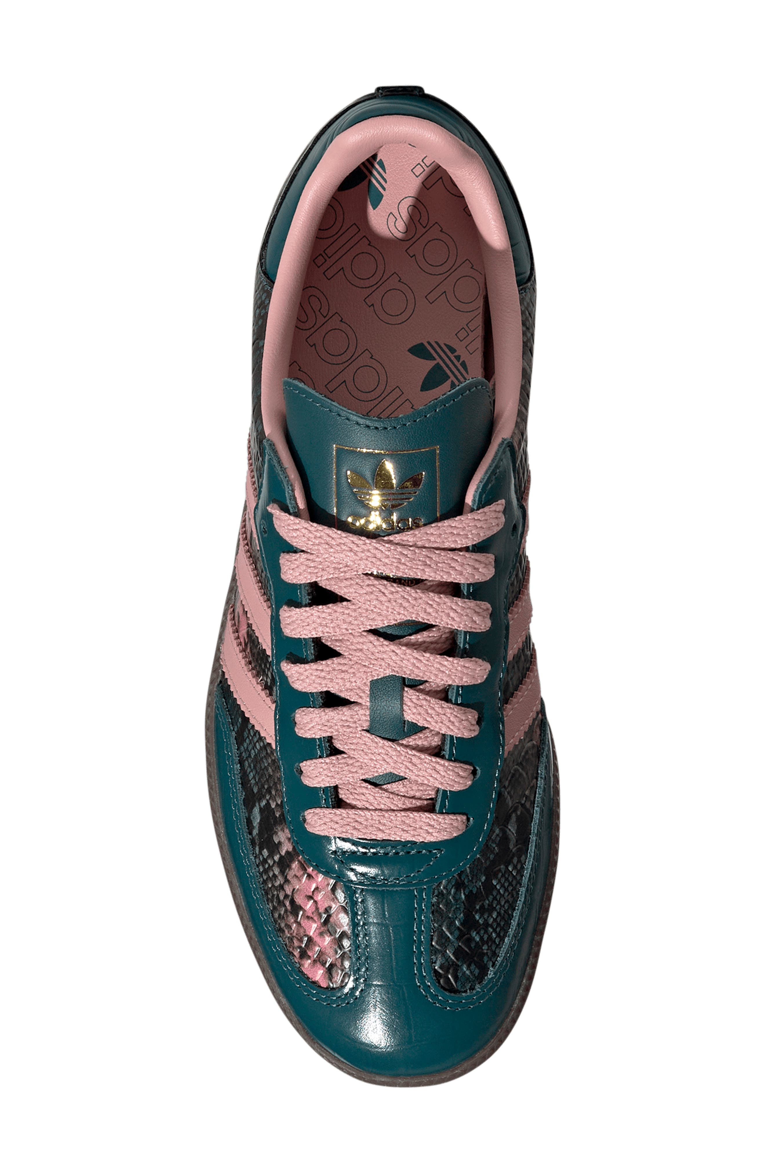 Samba OG Leather Sneaker, Alternate, color, RICH GREEN/ MAUVE/ GOLD
