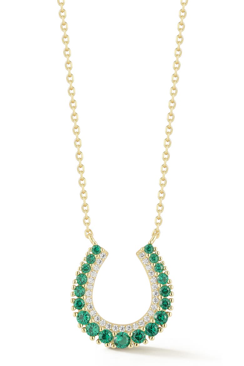 Horseshoe Pendant Necklace, Main, color, GOLD