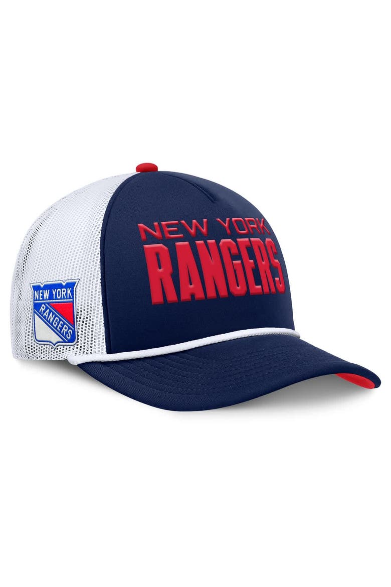 Men's Fanatics Navy/White New York Rangers Authentic Pro Rink A-Frame Adjustable Hat, Main, color, Navy
