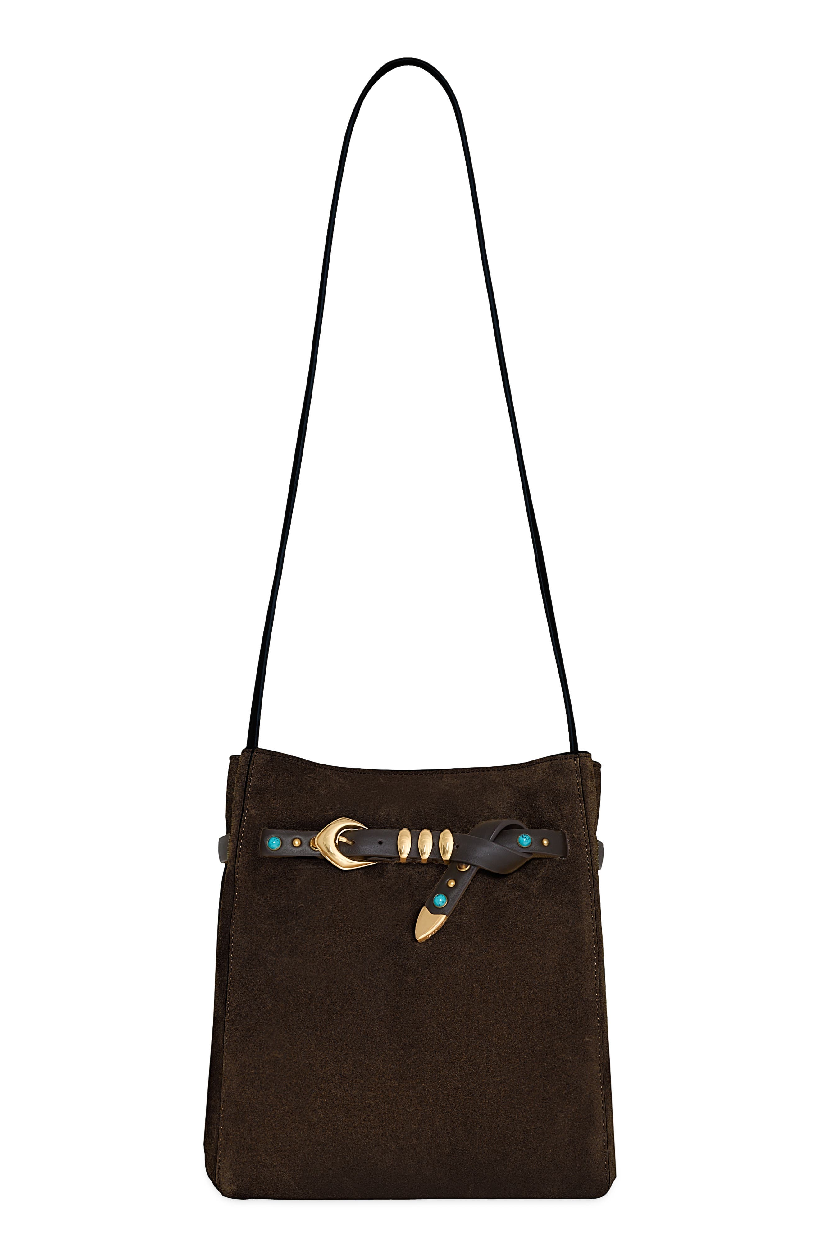 Miller Leather Bucket Bag, Main, color, FONDANT
