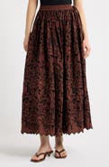 LOVE THE LABEL Fantasia Embroidered Eyelet Midi Skirt