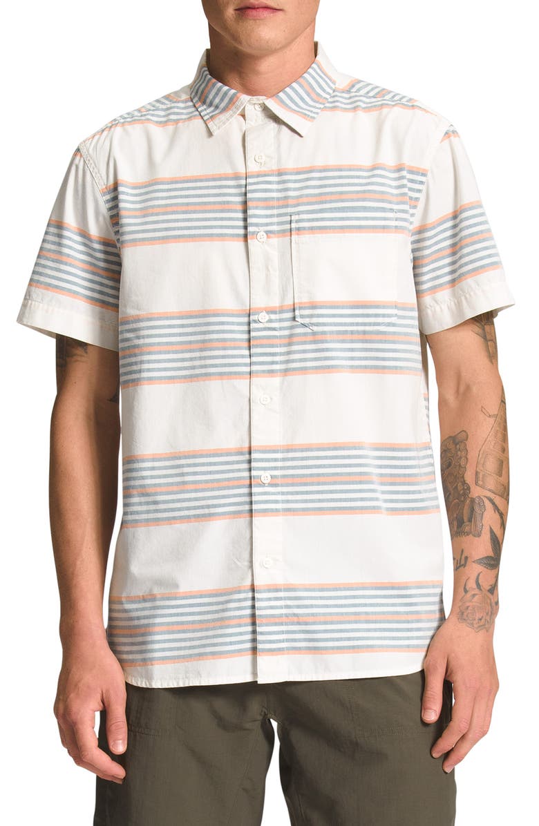 The North Face Baytrail Stripe Short Sleeve Button-Up Shirt, Main, color, 