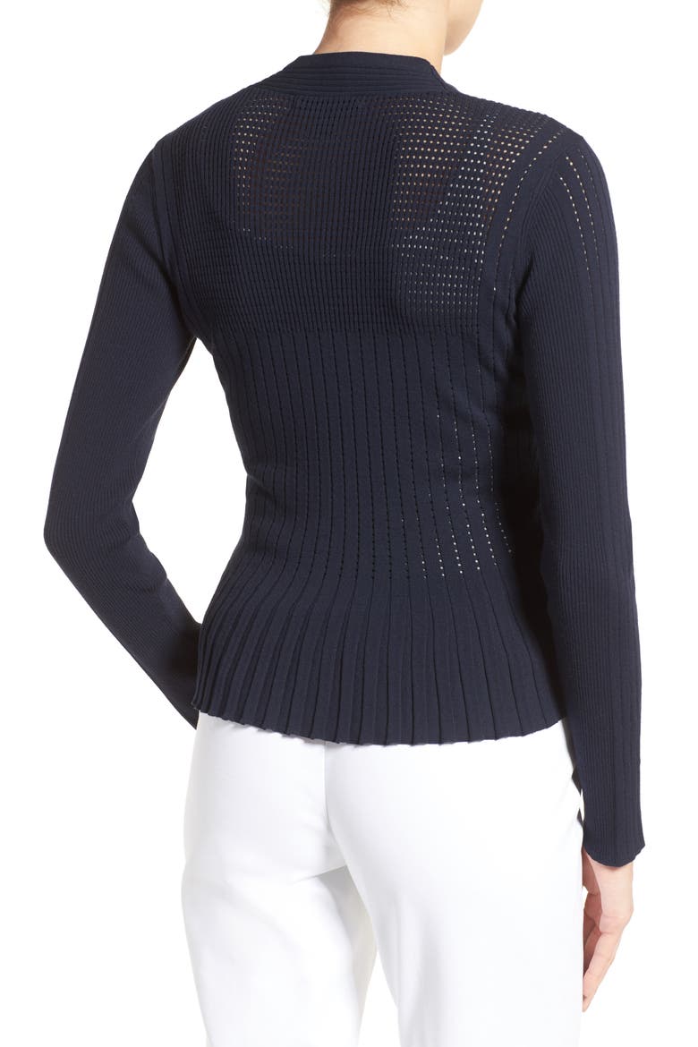 Peplum Cardigan, Alternate, color, NAVY NIGHT