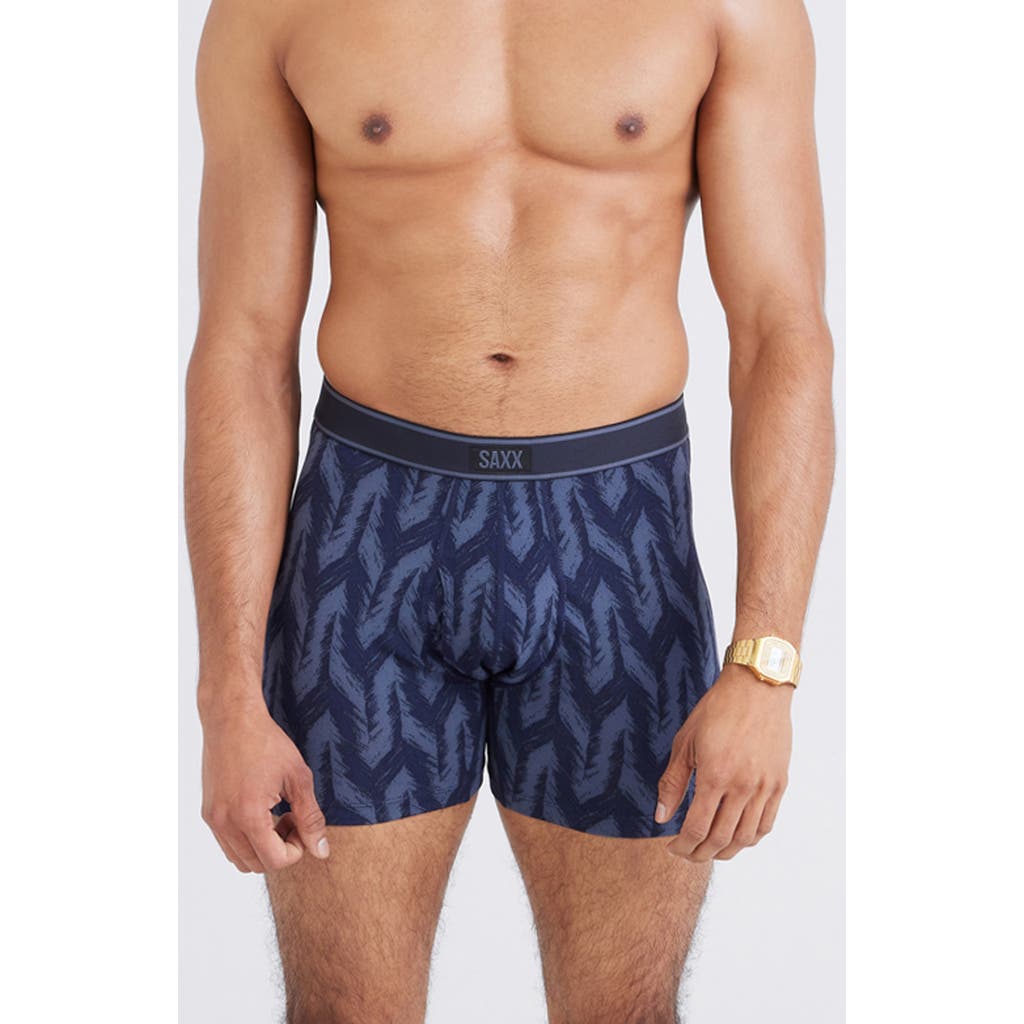 Saxx Daytripper Boxer Briefs In Ikat Chevron-deep Navy