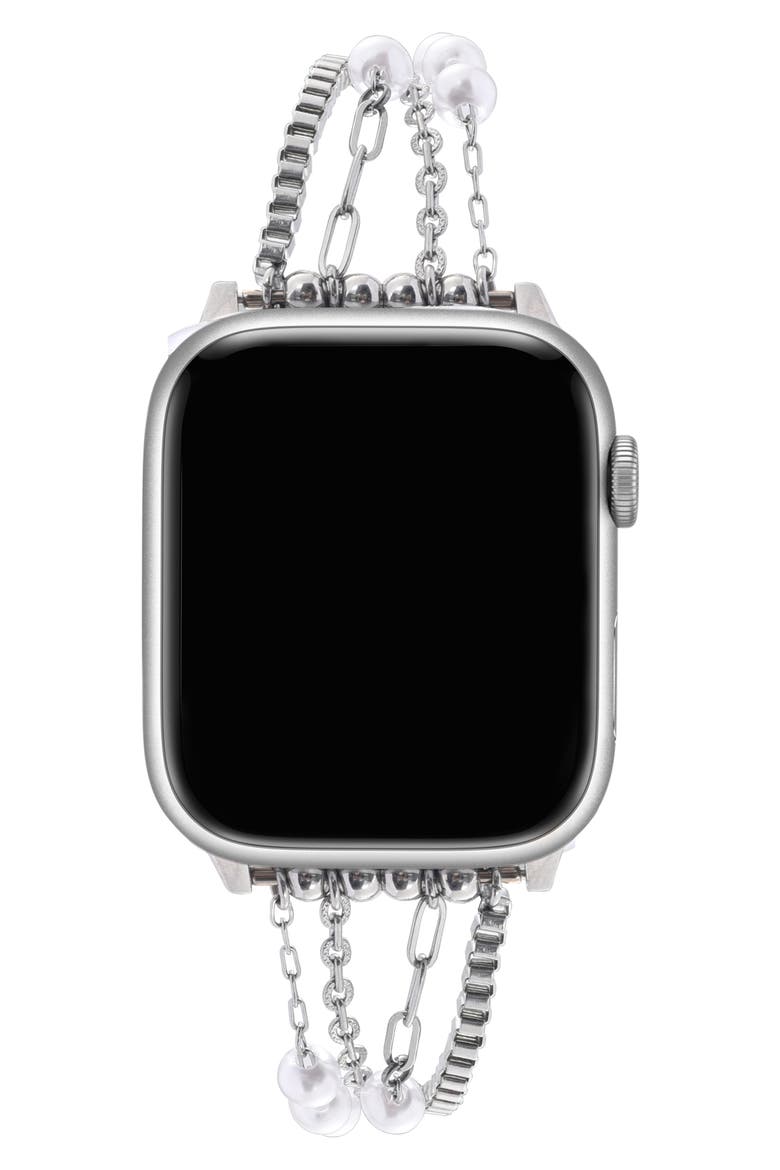 Cape Stainless Steel Apple Watch® Watchband, Alternate, color, SILVER