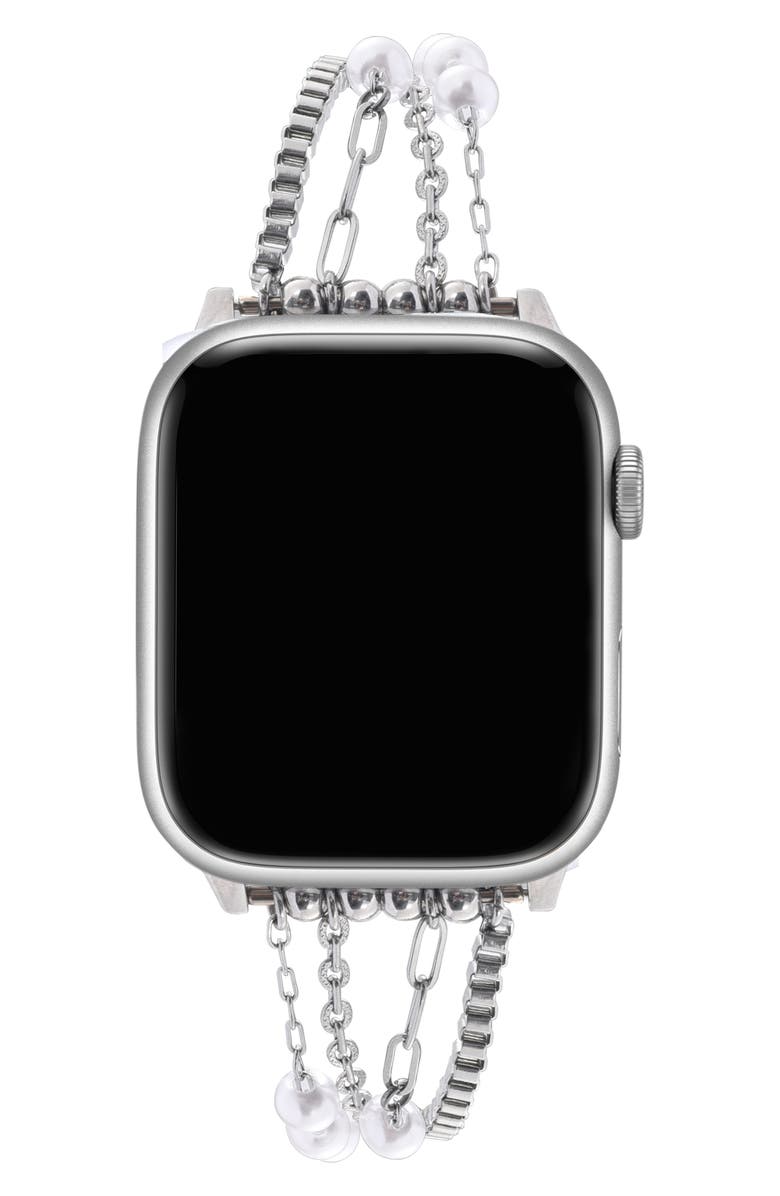 The Posh Tech Cape Stainless Steel Apple Watch<sup>®</sup> Watchband, Alternate, color, Silver