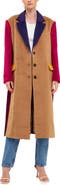 English Factory Fringe Premium Colorblock Oversized Coat