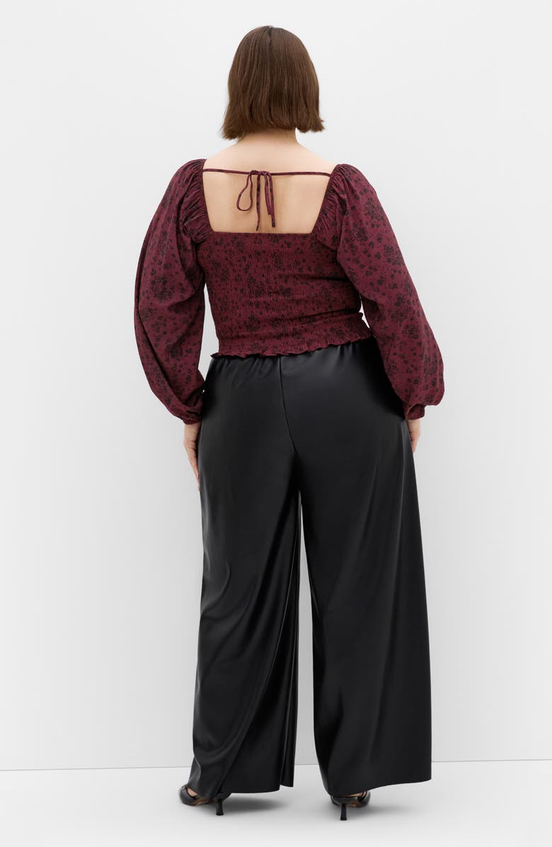 City Chic Abbie Floral Smocked Top, Alternate, color, Cherry Ditsy