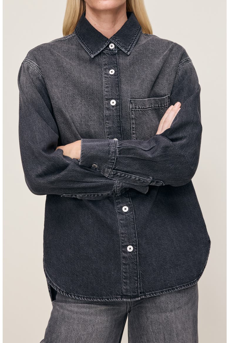 Faye Denim Shirt, Alternate, color, NIGHTSHADE AURA