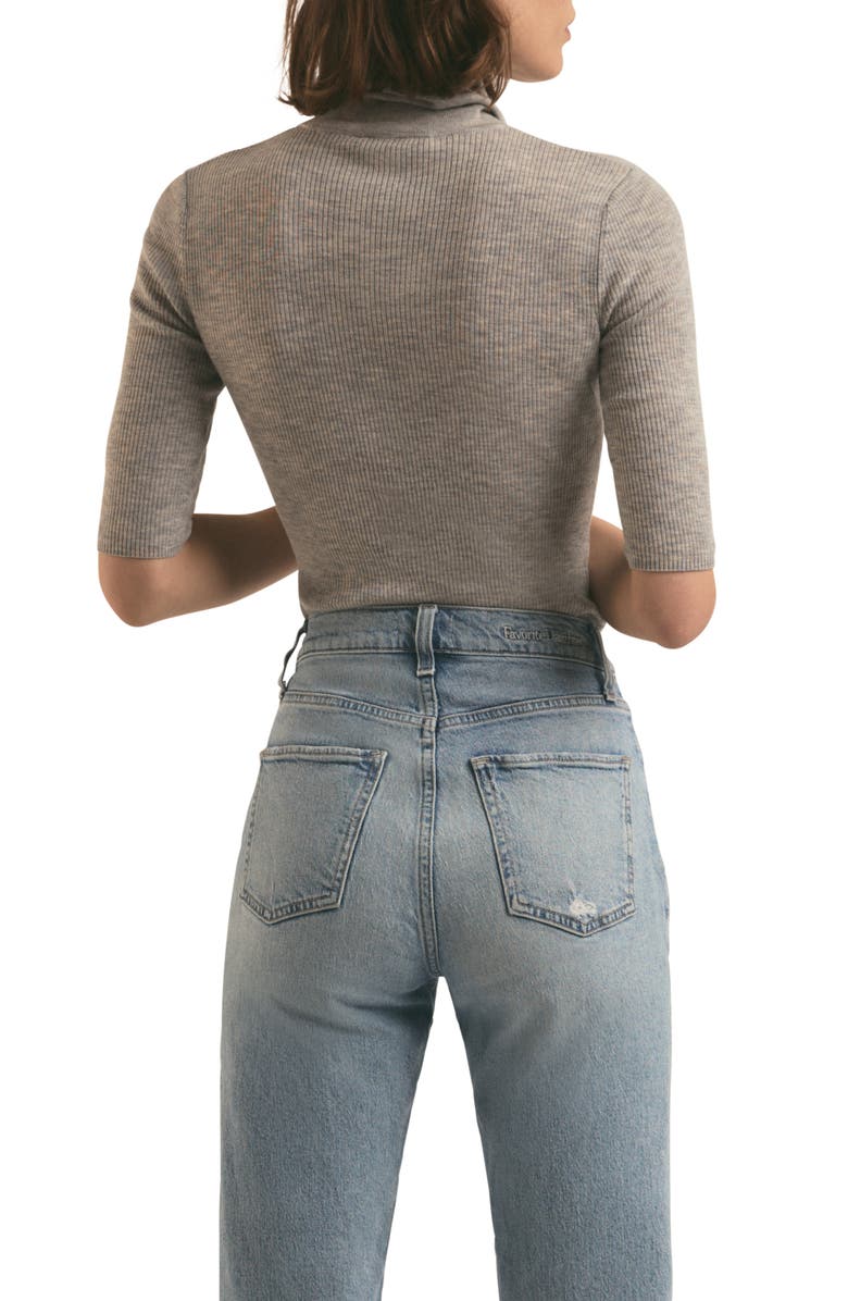 Favorite Daughter The Amelia Merino Wool Turtleneck Top, Alternate, color, Melange Grey