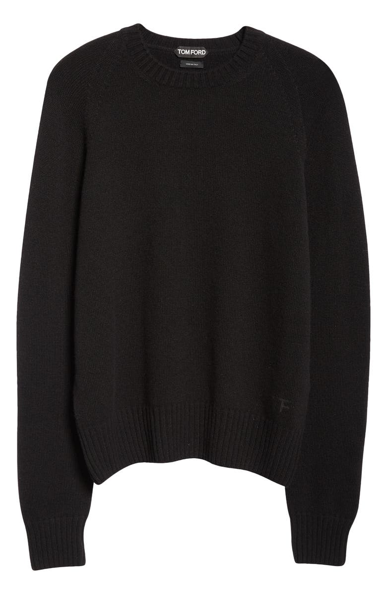 TOM FORD Cashmere Crewneck Sweater, Alternate, color, Black