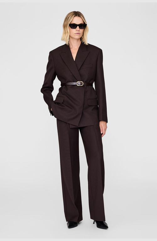 Anine Bing Small Signature Link Belt In Brown