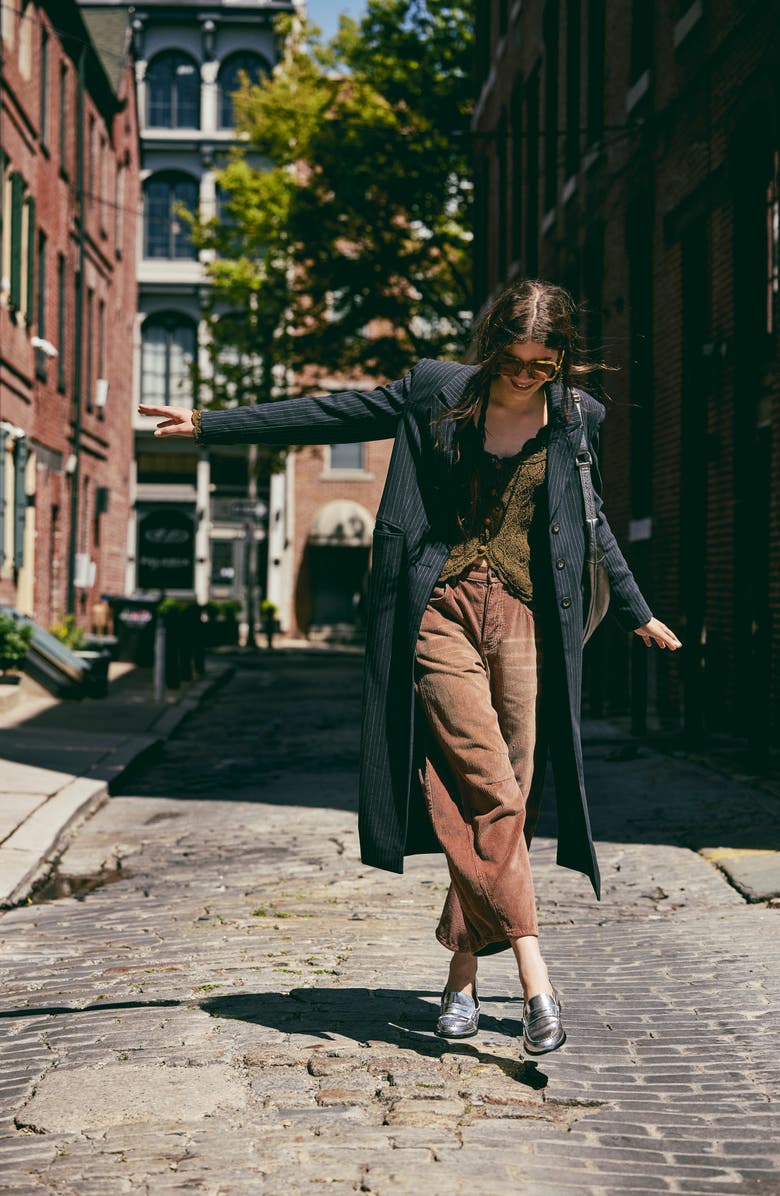 Free People Hailey Pinstripe Blazer Duster, Alternate, color, 