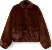 MANGO Faux Fur Jacket