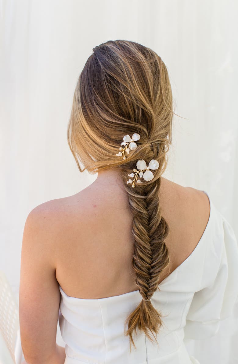 Brides & Hairpins Gabi Set of 2 Imitation Pearl Hair Pins, Alternate, color,