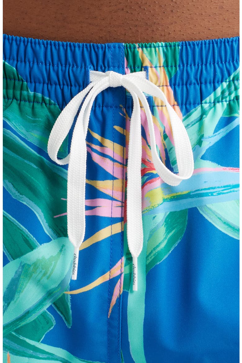 The Blue Birds of Paradise 5.5-Inch Swim Trunks, Alternate, color, MEDIUM BLUE