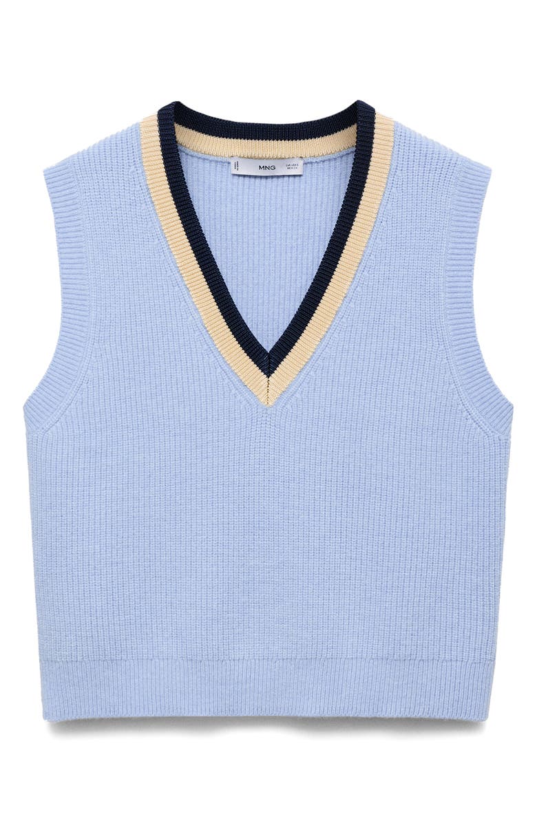 MANGO Contrast V-Neck Sweater Vest, Alternate, color, 