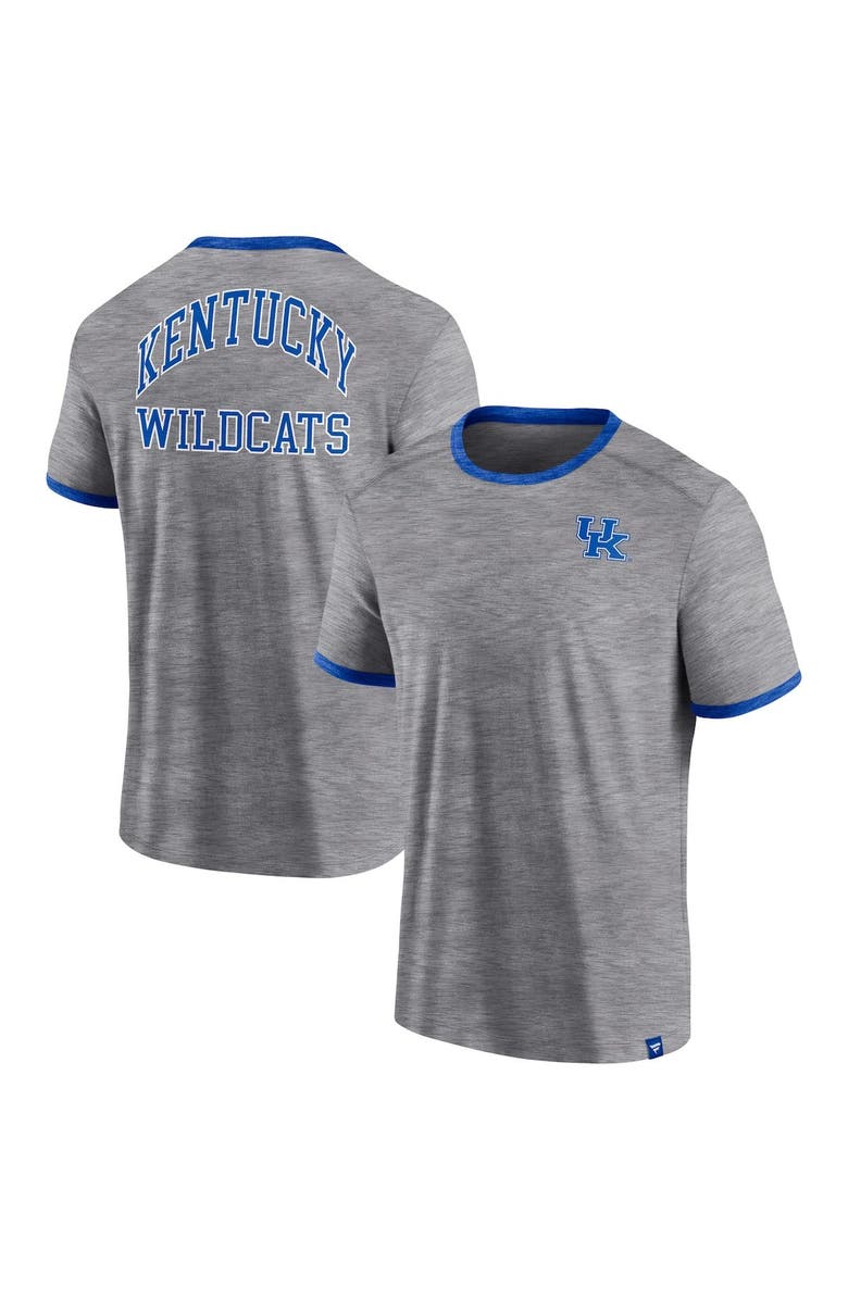 FANATICS Men's Fanatics Branded Heather Gray Kentucky Wildcats Classic Stack Ringer T-Shirt, Main, color, Heather Gray