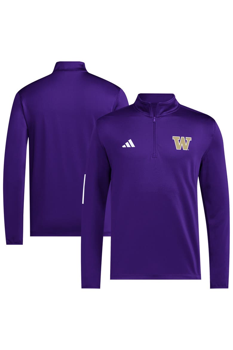 Men's adidas Purple Washington Huskies Half-Zip Golf Jacket, Main, color, Purple