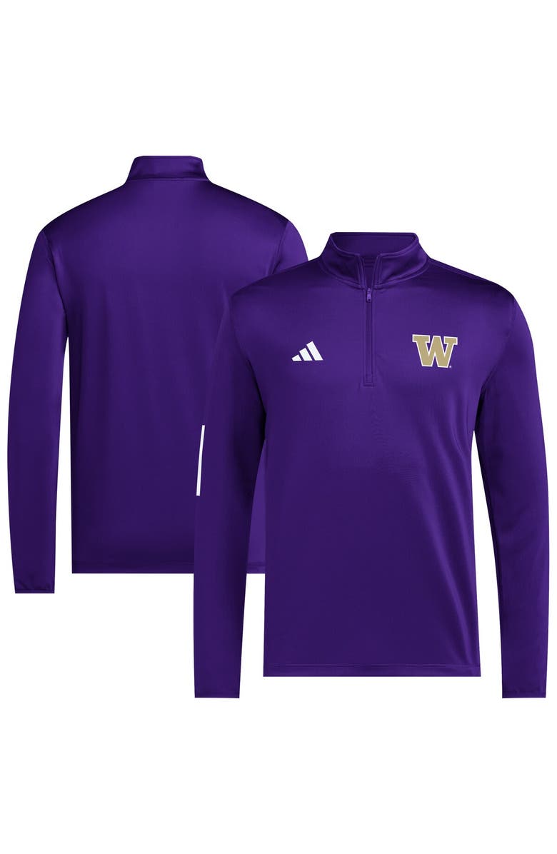 adidas Men's adidas Purple Washington Huskies Half-Zip Golf Jacket, Main, color, Purple