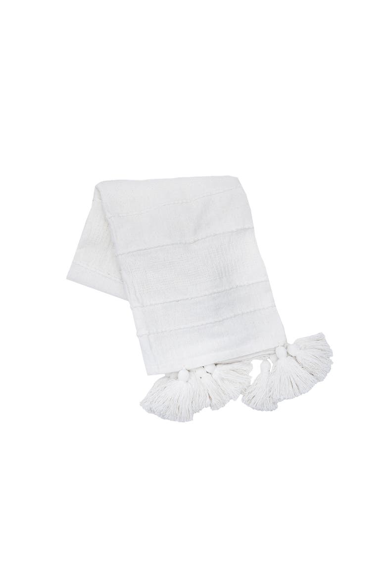 Barton White Throw Blanket, Main, color, White
