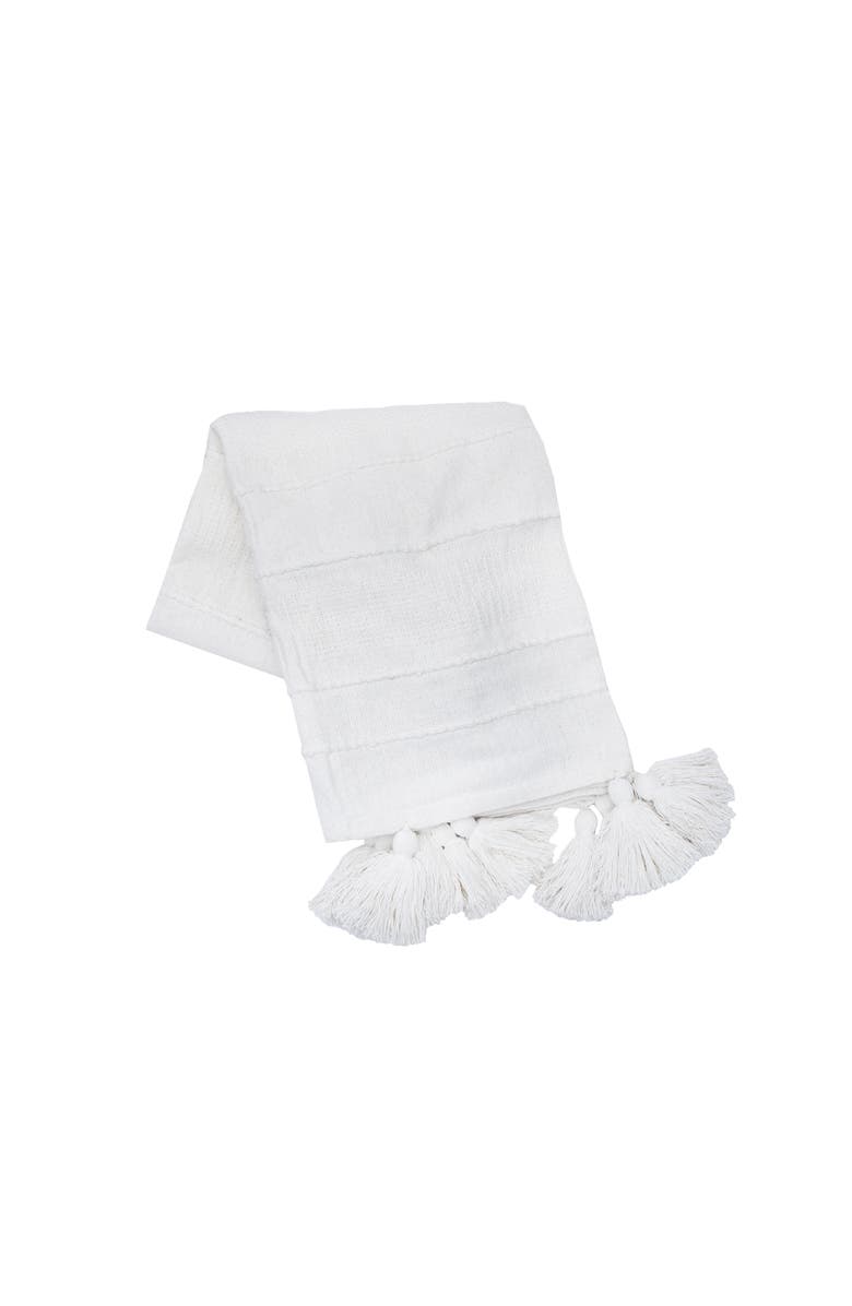 carol & frank Barton White Throw Blanket, Main, color, White