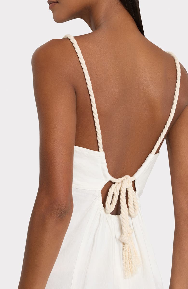 Milly A-Line Linen Cover-Up Dress, Alternate, color, White