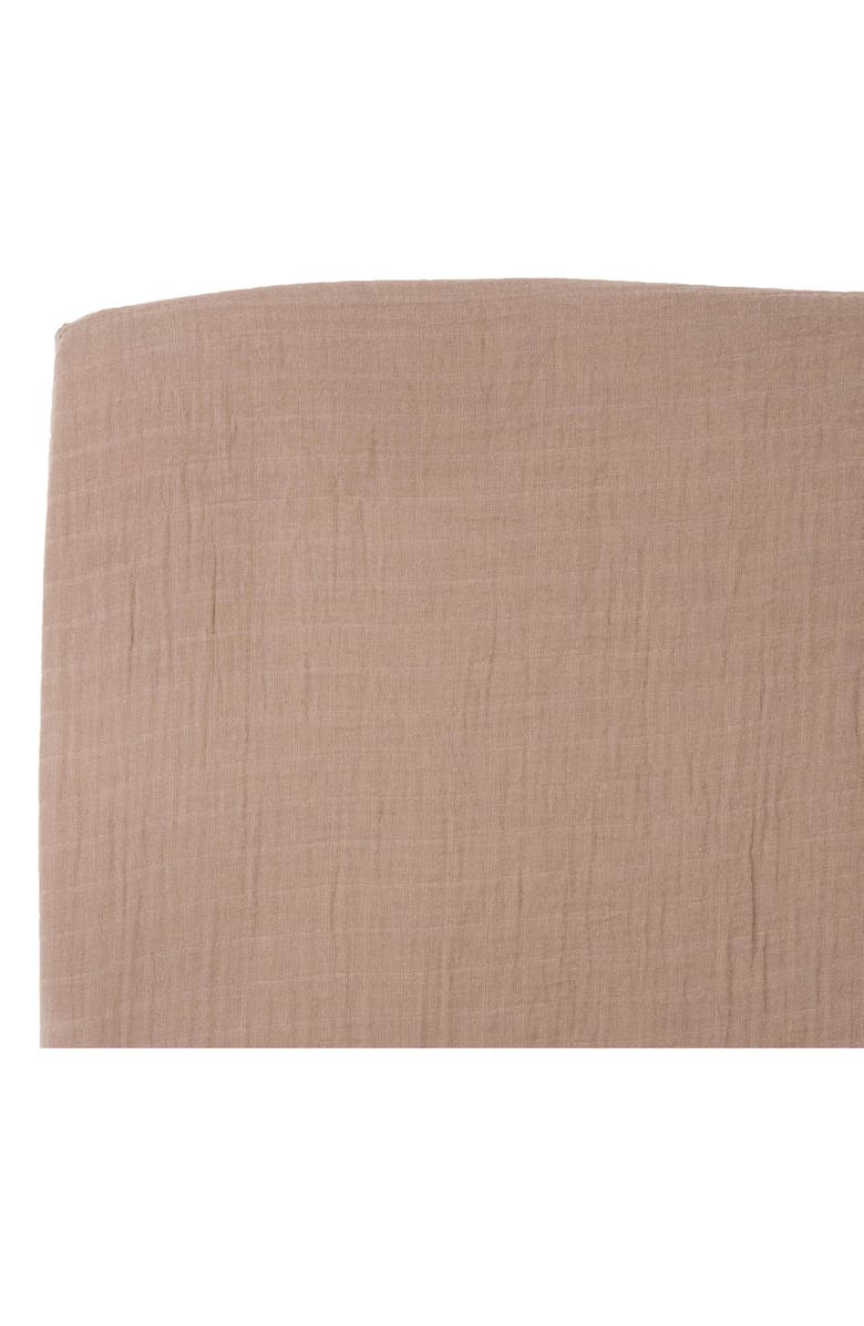 little unicorn Organic Cotton Muslin Crib Sheet, Alternate, color, Driftwood