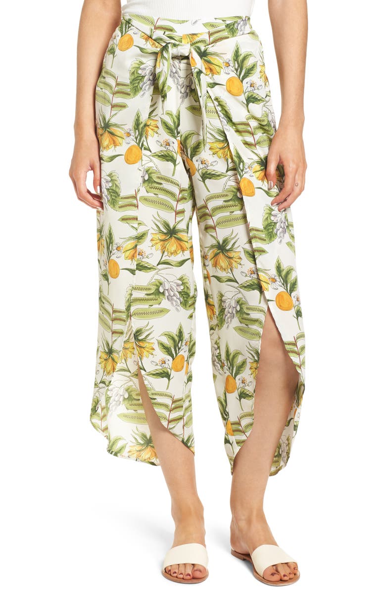 Lost + Wander Limonada Citrus Print Split Culottes, Main, color,