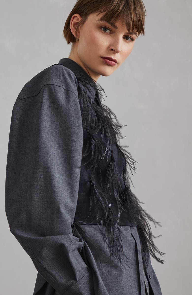 Brunello Cucinelli Tropical Luxury Wool top, Alternate, color, 