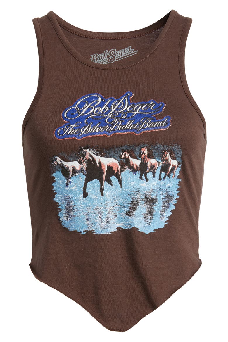 Bob Seger Horses Graphic Tank, Alternate, color, BROWN