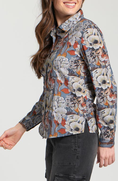Apny Print Poplin Button-up Shirt In Multi
