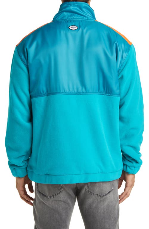 HUGO BOSS BOSS X NFL FUMBLE MIXED MEDIA QUARTER ZIP PULLOVER 