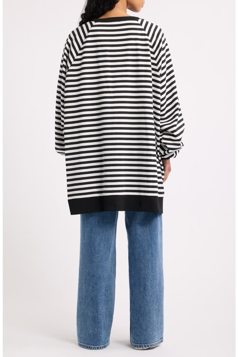 Striped Graphic Sweatshirt, Alternate, color, BLACK AND WHITE STRIPE