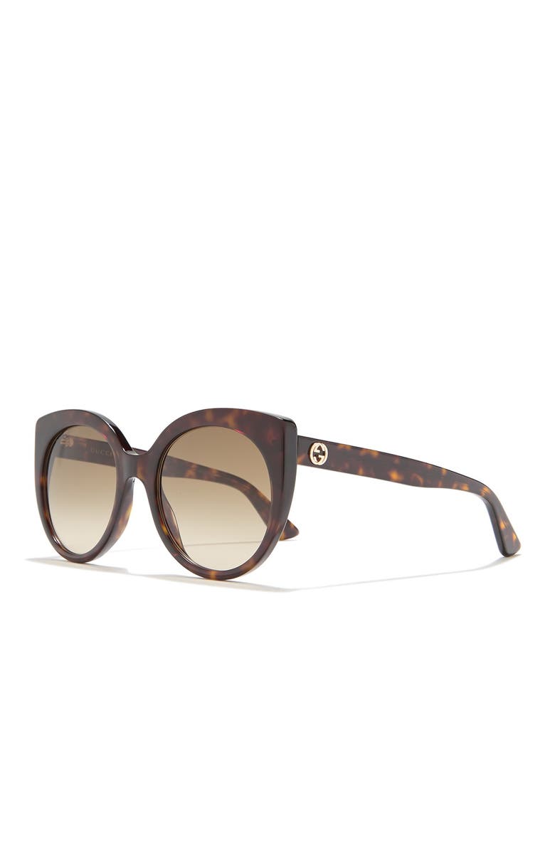 Gucci 55mm Rounded Cateye Sunglasses, Alternate, color,