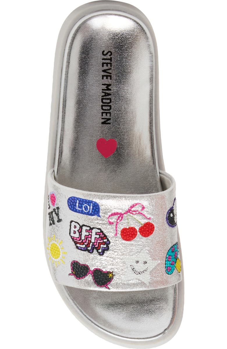Steve Madden Kids' Jfifi Platform Slide Sandal, Alternate, color, Silver