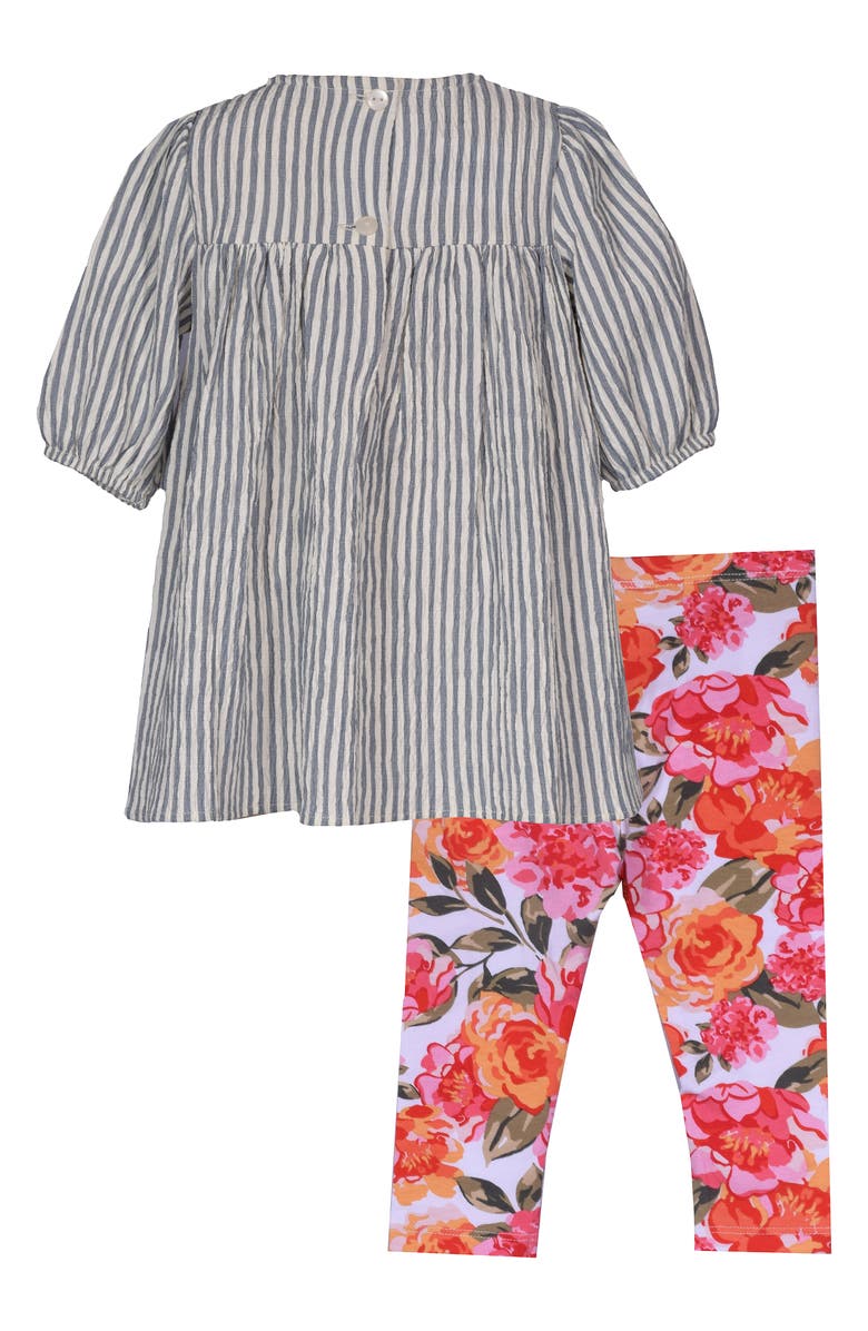 Iris & Ivy Striped Long Sleeve Tunic & Print Leggings Set, Alternate, color, 