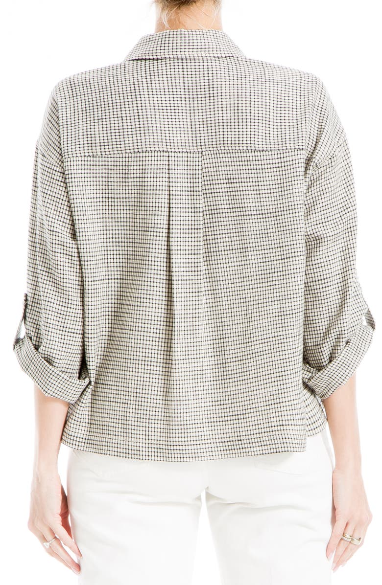 MAX STUDIO Minicheck Long Sleeve Top, Alternate, color, 