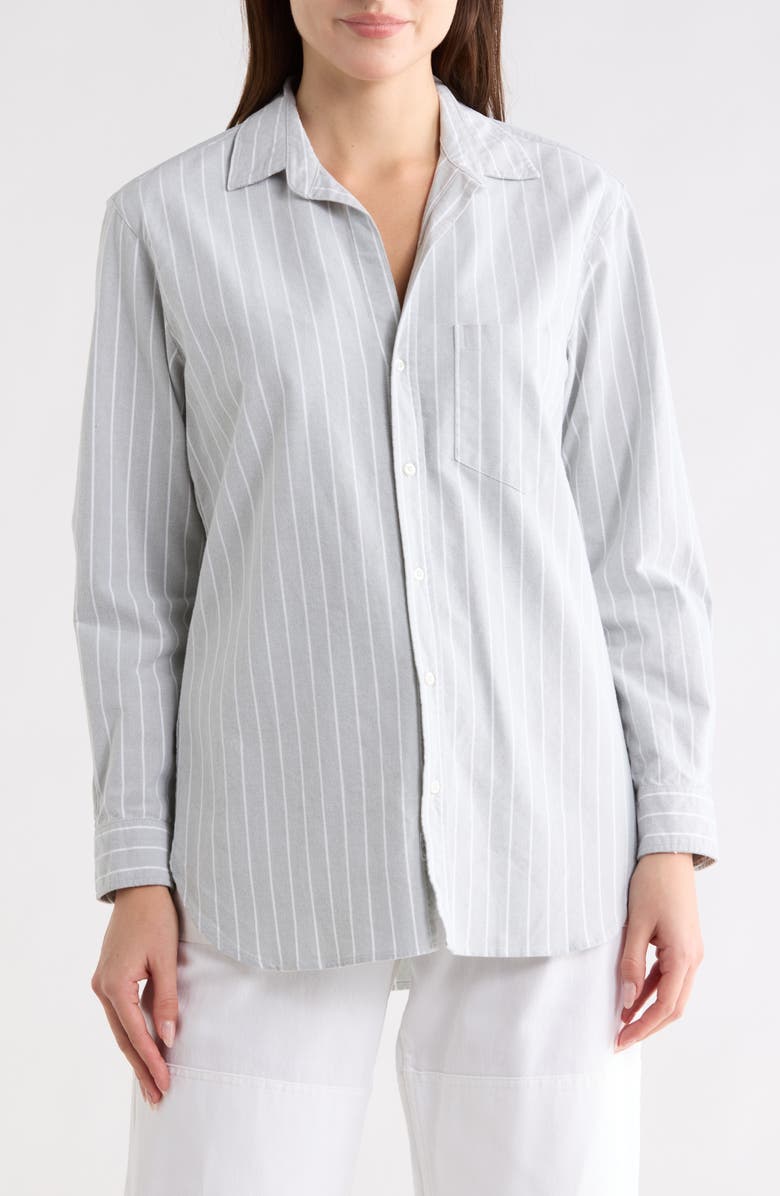Frank & Eileen Stripe Cotton Button-Up Shirt, Main, color, Green Stripe Oxford