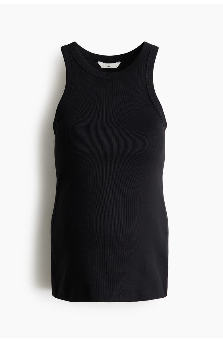 H&M Mama Ribbed Vest Top, Main, color, Black