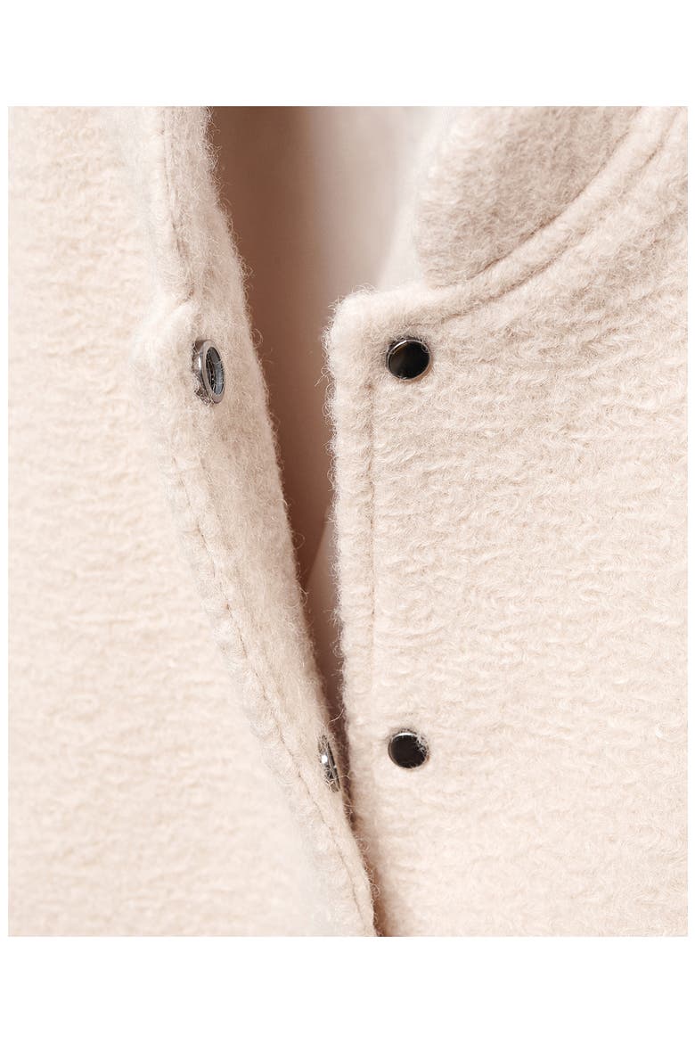 Oversized Textured Bomber Jacket, Alternate, color, ECRU