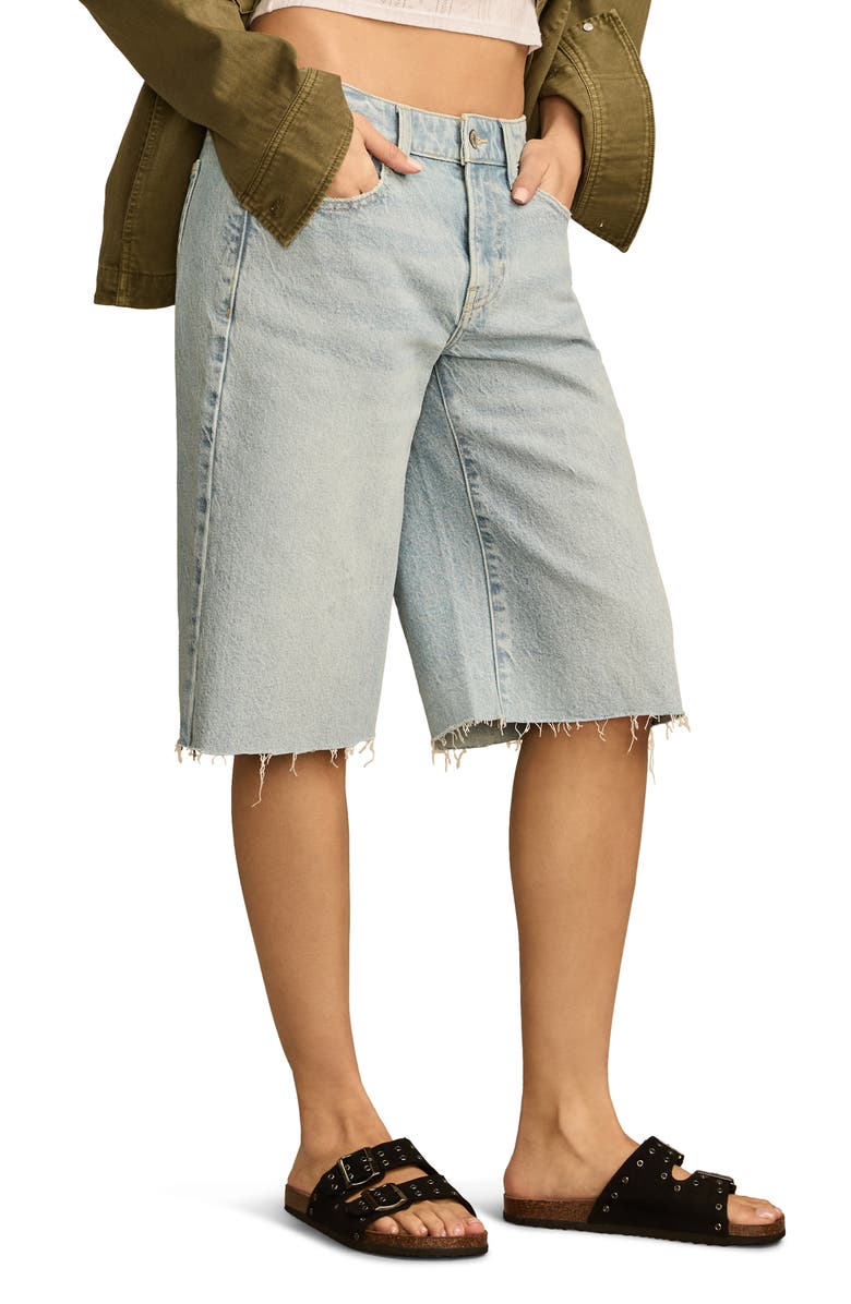 Lucky Brand Raw Hem Low Rise Baggy Denim Shorts, Alternate, color,