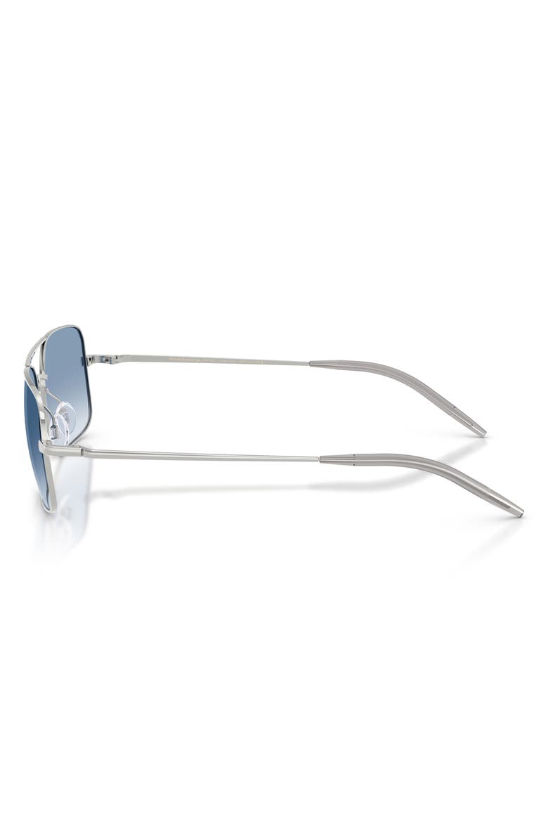 Oliver Peoples 55mm Victory II Rectangular Sunglasses, Alternate, color, Silver / Ocean Gradient