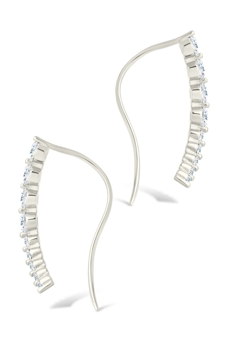 Brilliant Cubic Zirconia Single Ear Crawler, Alternate, color, SILVER