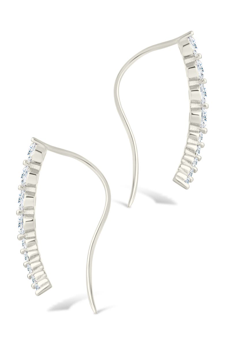 Sterling Forever Brilliant Cubic Zirconia Single Ear Crawler, Alternate, color, Silver