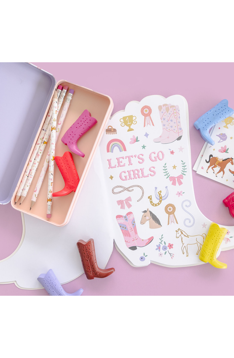 Daydream Society Pony Tales Boot Sticker + Sketch Book, Alternate, color, Pony Tales Purple Boots