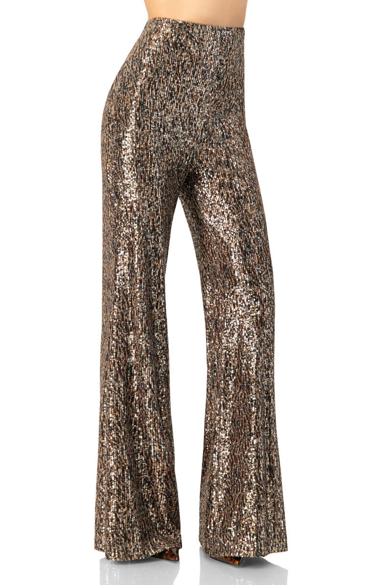 IVONNE Sequin Flared Trousers, Alternate, color, Multicolor