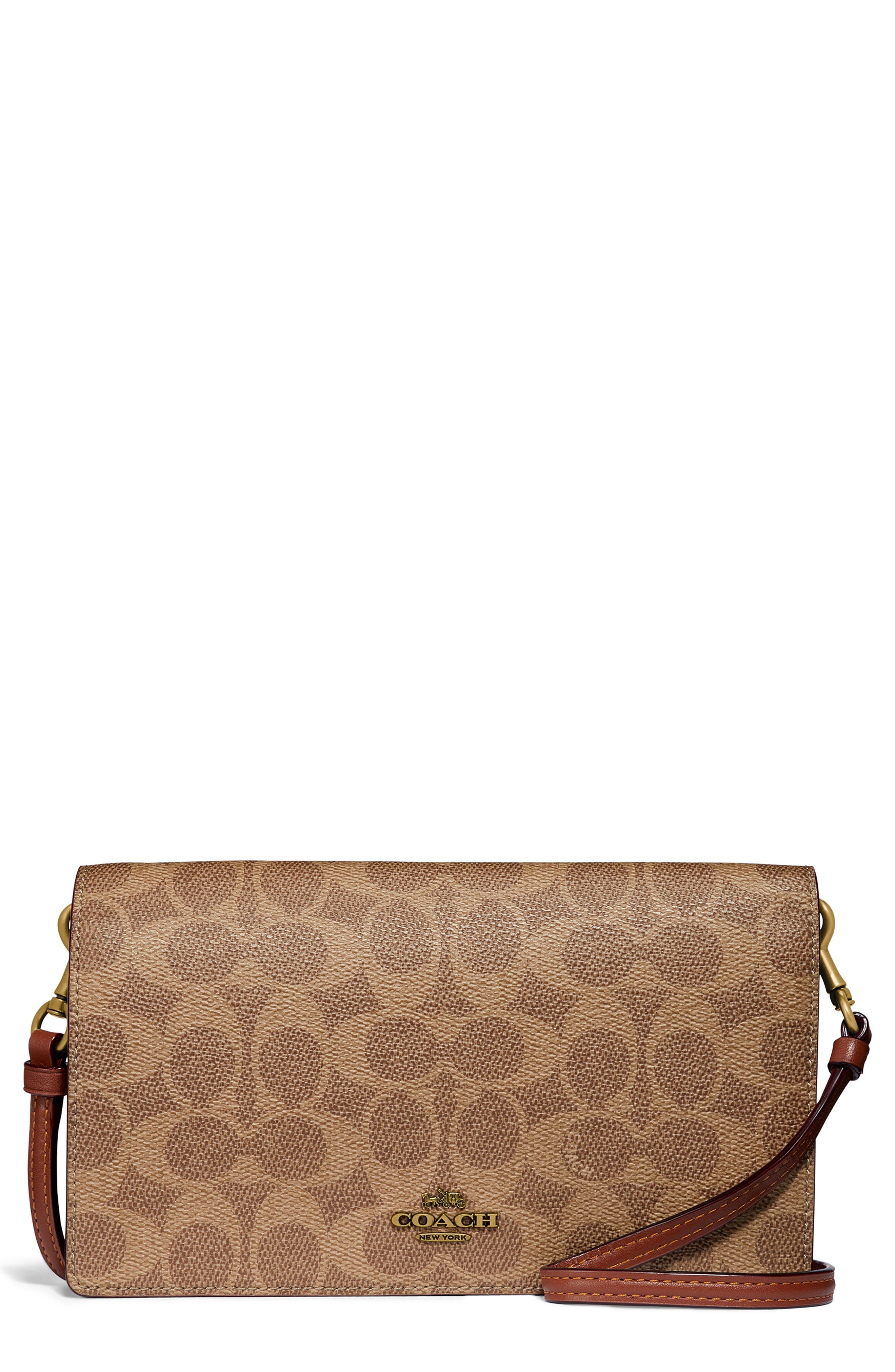 COACH Hayden Signature Canvas & Leather Foldover Convertible Crossbody Bag, Main, color, 