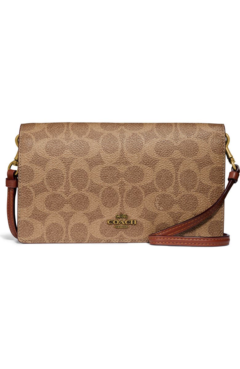 COACH Hayden Signature Canvas & Leather Foldover Convertible Crossbody Bag, Main, color,