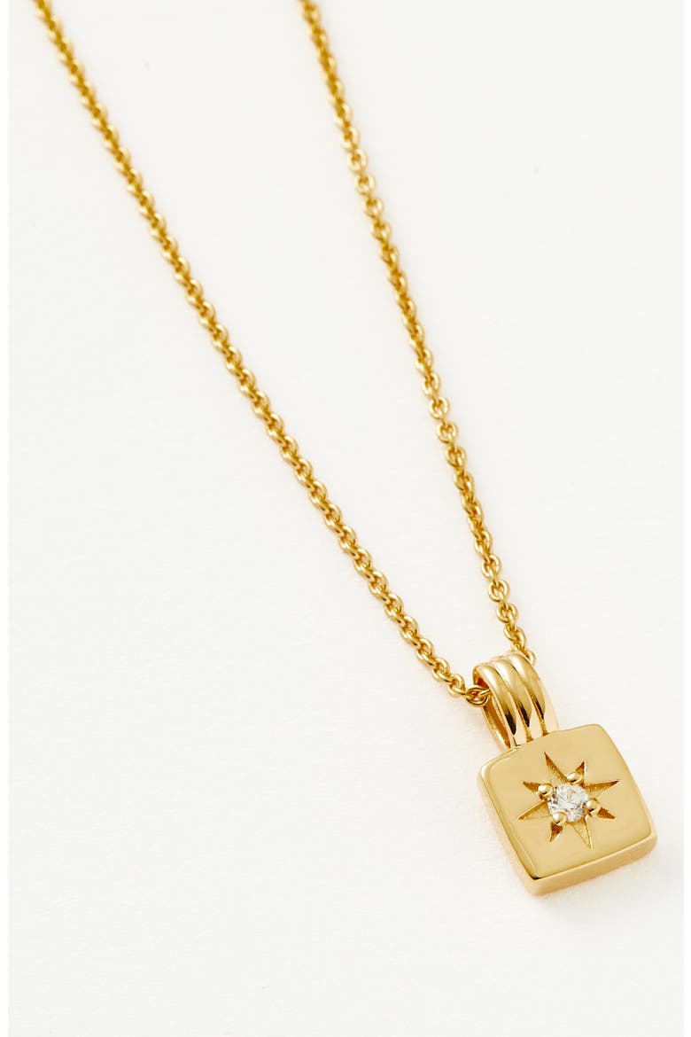 Engravable Cubic Zirconia Star Pendant Necklace, Alternate, color, GOLD